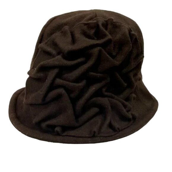 Betmar NY Brown Ruffle Wool Blend Bucket Hat - Picture 2 of 6